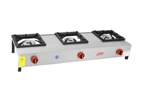 Himaksan 3 Lü Kısa Lokanta Ocağı Gazlı ve Lpg Li 139X45x25 HMK-LKK-3