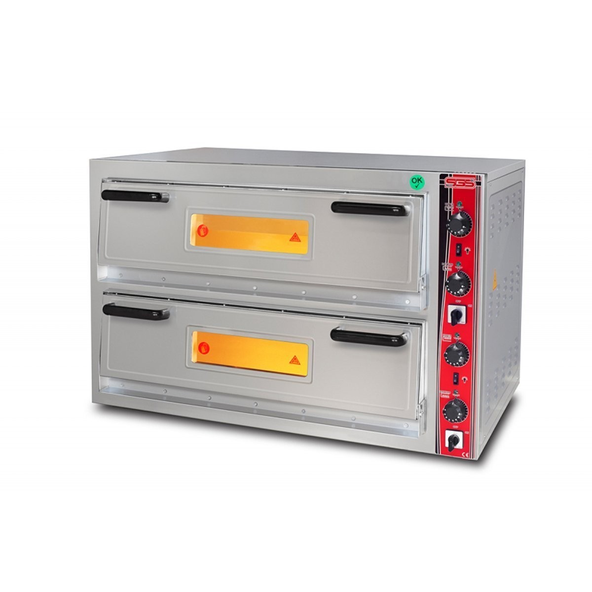 SGS İki Katlı Pizza Fırını Elektrikli (6+6 Pizza Ø 30 Cm)