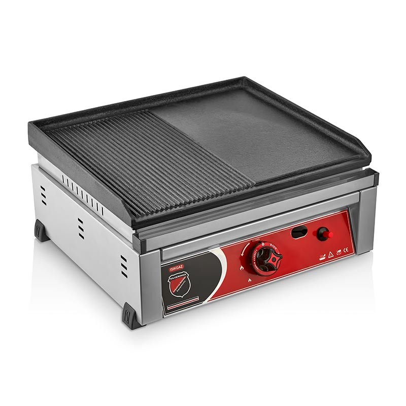 SilverInox Yarı Oluklu Döküm Izgara 50 cm, Doğalgazlı & Tüplü - Doğalgazlı