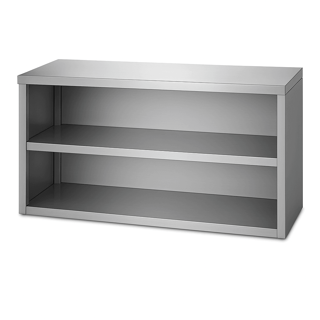 Paslanmaz Duvar Dolabı – İki Katlı (430 Kalite, Ara Raflı)