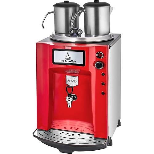 Remta Premium Jumbo Şamandıralı Çay Makinesi, 2 Demlikli, 23 L, Kırmızı