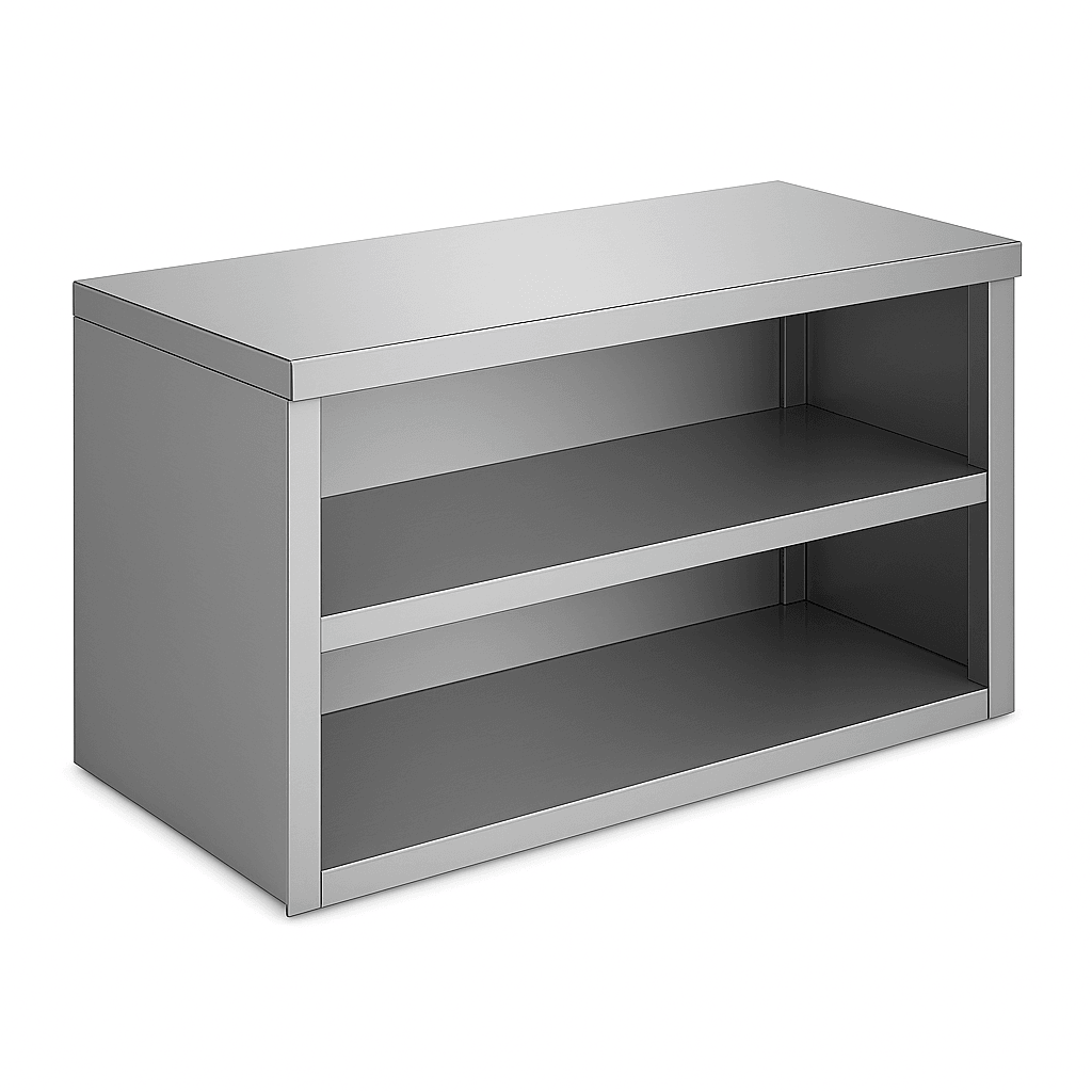 Paslanmaz Duvar Dolabı – İki Katlı (430 Kalite, Ara Raflı)