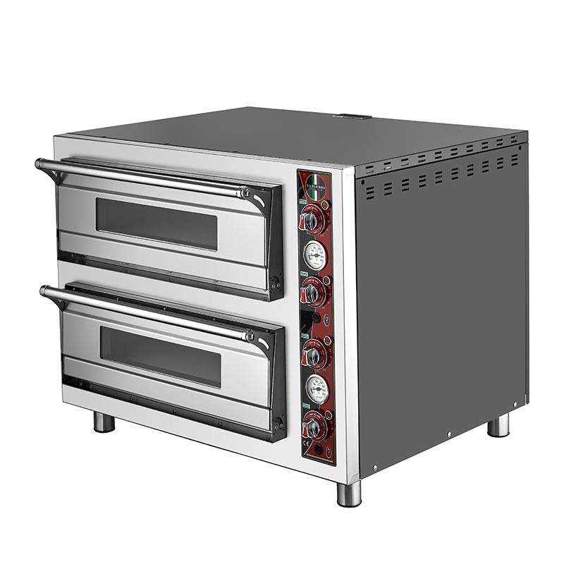 SilverInox Çift Katlı Pizza Fırını, Elektrikli, 30 cm x 8 Pizza Kapasiteli