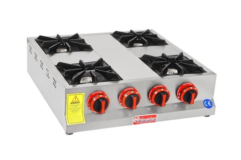 Himaksan 4 Lü Ocak Set Üstü Gaz ve LPG Li Ekonomik 60x60x14 cm HMK-MN 4
