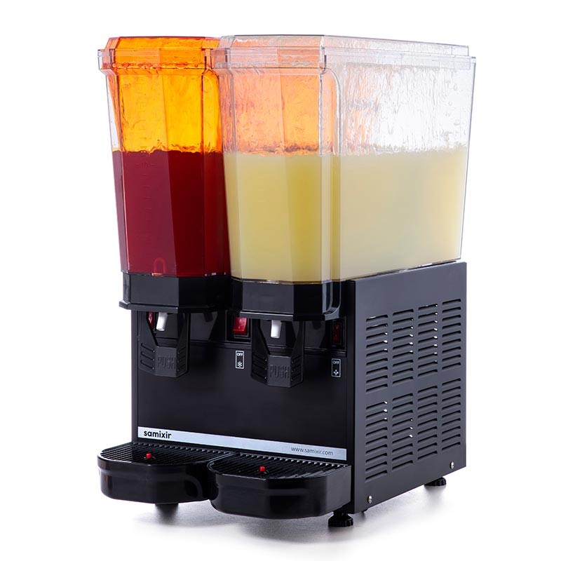 Samixir 40.SS Klasik Twin Soğuk İçecek Dispenseri, 20+20 L, Fıskiyeli - Siyah