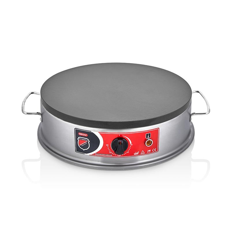SilverInox Krep Makinesi 40 cm, Elektrikli, Gri