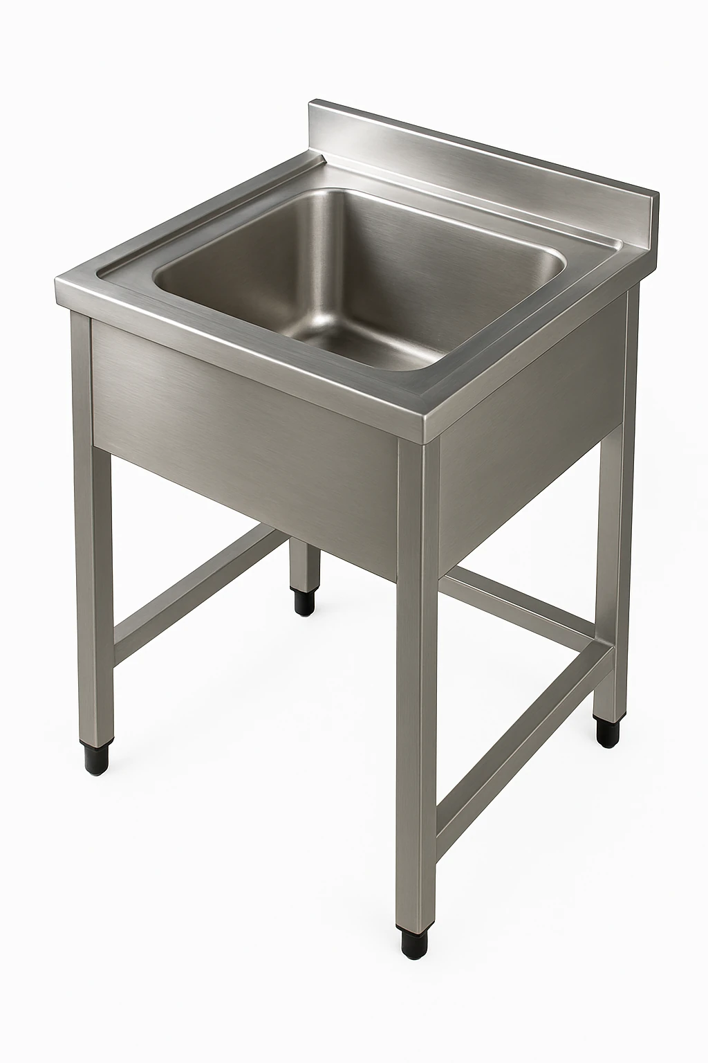 Paslanmaz Evyeli Tezgah - Taban Rafsız, Sağ Yön (60cm Derinlik 430 Kalite)