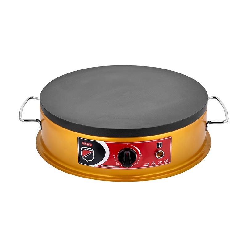 SilverInox Krep Makinesi 40 cm, Elektrikli, Gold