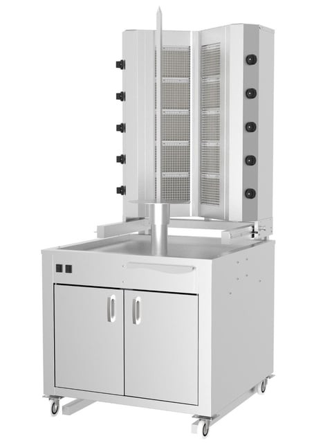 Kalitegaz KLG225VAD V Model Döner Ocağı, 5+5 Radyanlı, Gazlı, Alttan Motorlu, Hareketli Gövde, Dolaplı