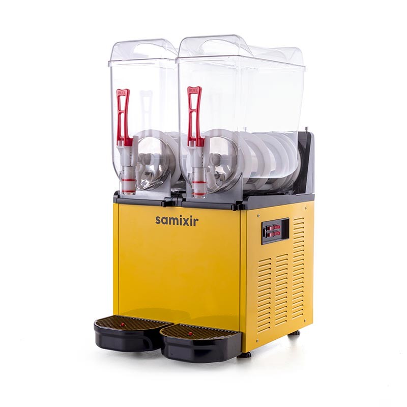Samixir SLUSH24 Twin Ice Slush Granita Milkshake ve Soğuk Meyve Suyu Dispenseri, 12+12 L