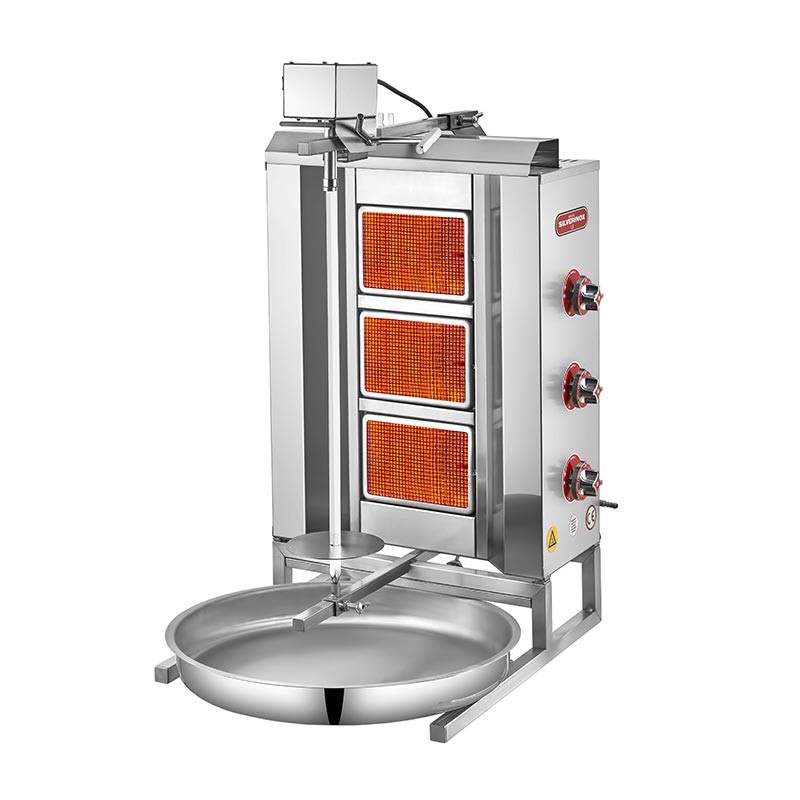 SilverInox Üstten Motorlu Döner Ocağı, 3 Radyanlı, Doğalgazlı & Tüplü