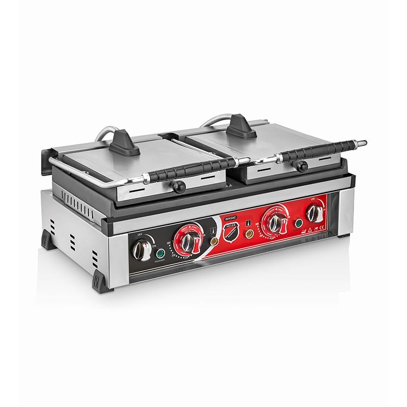 SilverInox Style Çift Kapaklı Hamburger Makinesi, 20 Dilim, Elektrikli
