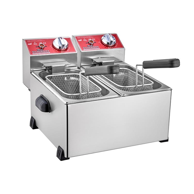 SilverInox Fritöz 3+3 L, Elektrikli