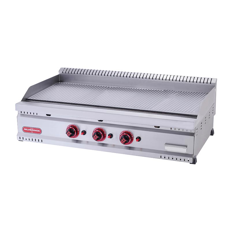 SilverInox Tam Oluklu Izgara 80x60 cm, Doğalgazlı & Tüplü