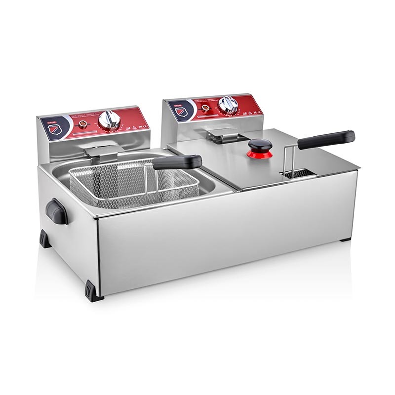 SilverInox Fritöz 8+8 L, Elektrikli
