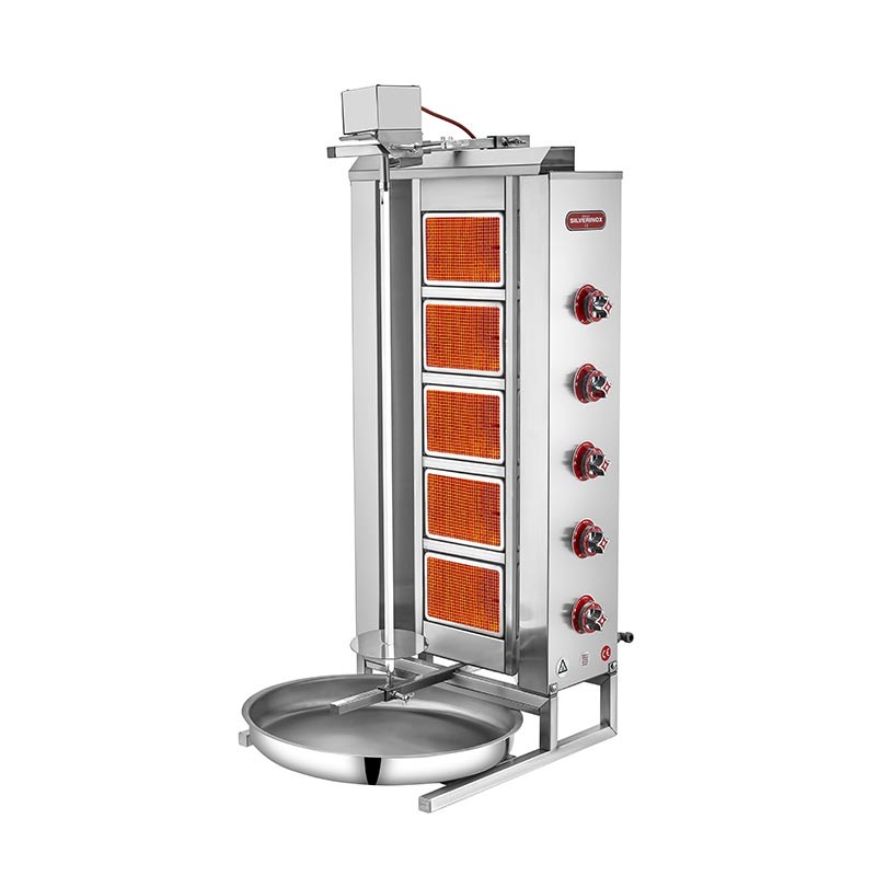 SilverInox Üstten Motorlu Döner Ocağı, 5 Radyanlı, Doğalgazlı & Tüplü