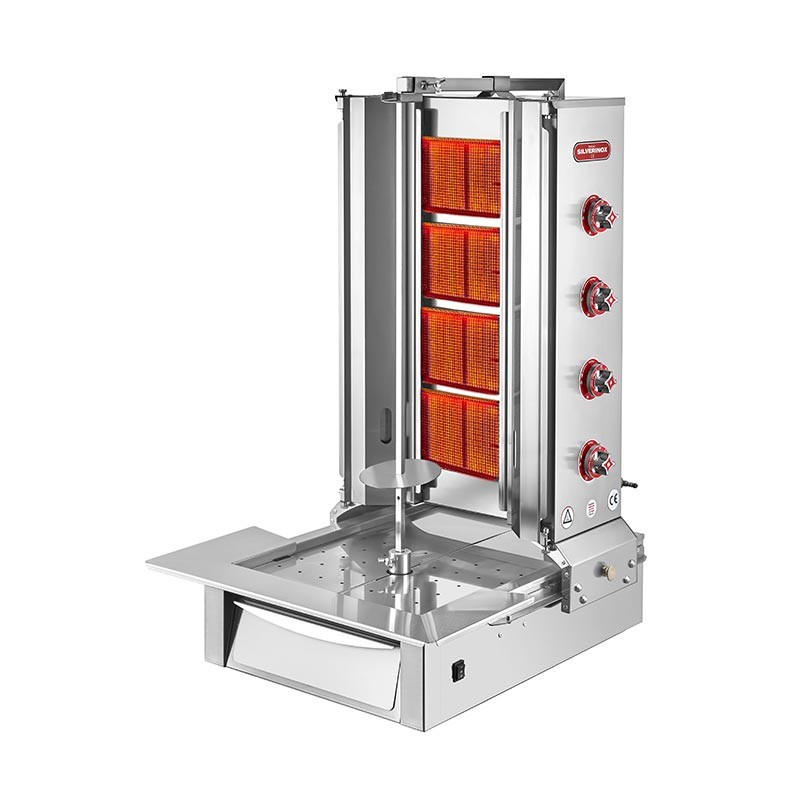 SilverInox Alttan Motorlu Döner Ocağı, 4 Radyanlı, Doğalgazlı & Tüplü