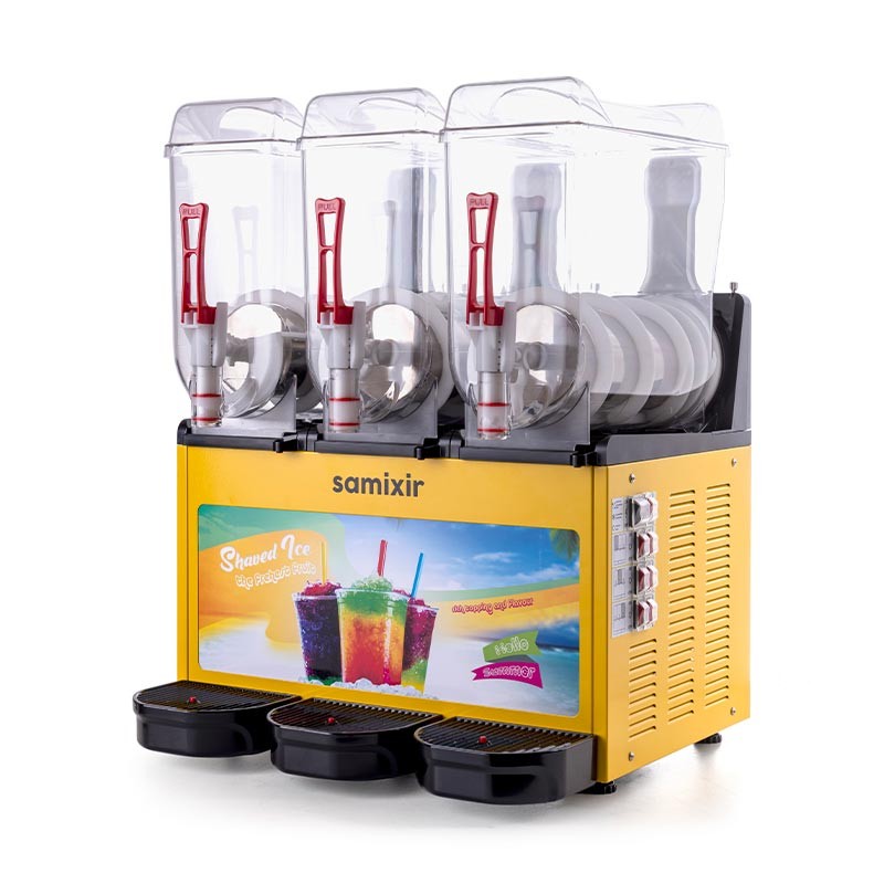 Samixir SLUSH36 Allure Triple Ice Slush Granita Milkshake ve Soğuk Meyve Suyu Dispenseri, 12+12+12 L