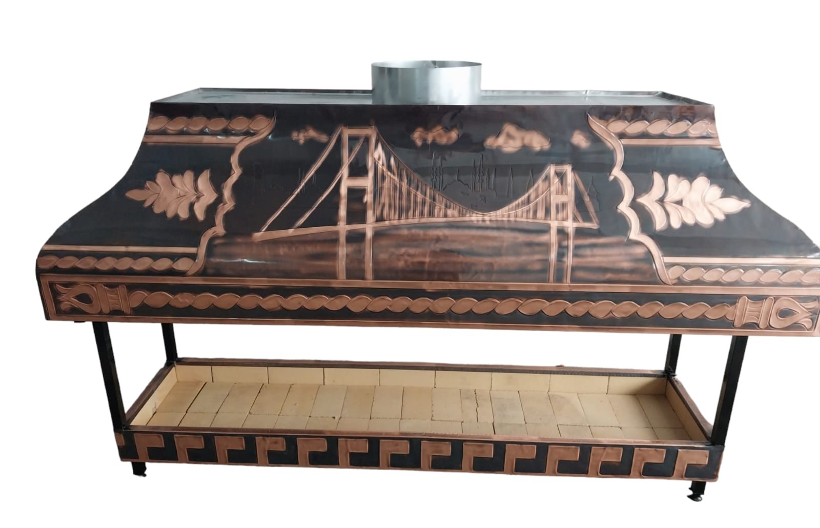 GÜÇLÜ MUTFAK BAKIR OCAKBAŞI MANGAL 100 CM