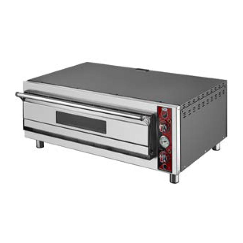 SilverInox Tek Katlı Pizza Fırını, Elektrikli, 25 cm x 4 Pizza Kapasiteli