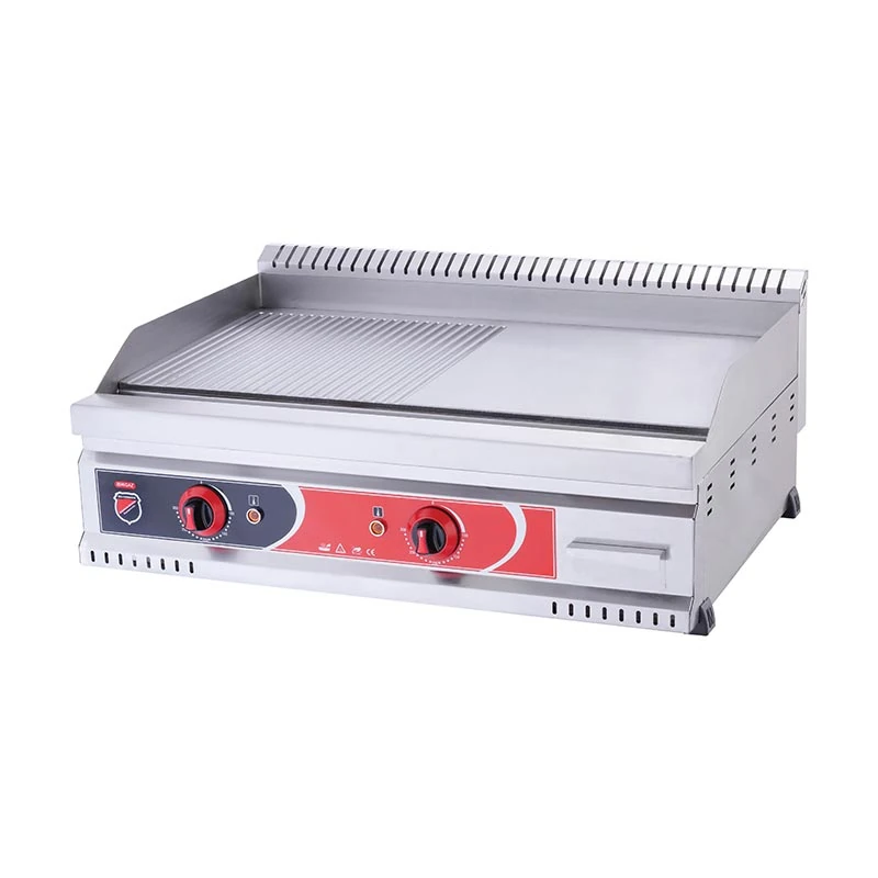 SilverInox 600 Seri Yarı Oluklu Izgara, 80x60 cm, Elektrikli