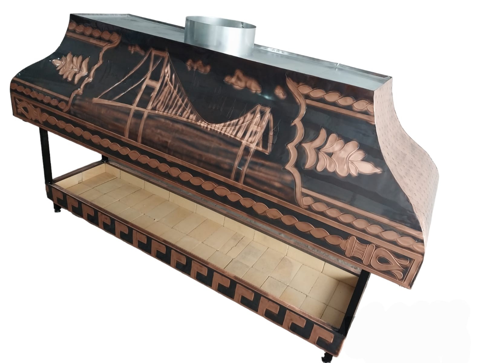 GÜÇLÜ MUTFAK BAKIR OCAKBAŞI MANGAL 100 CM