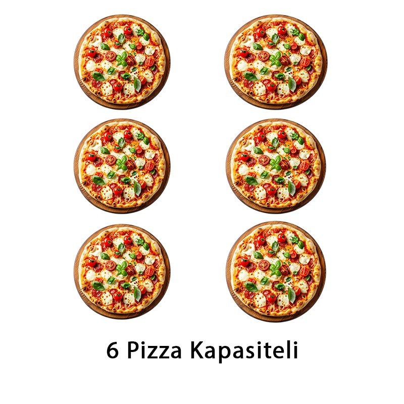 SilverInox Tek Katlı Pizza Fırını, Elektrikli, 30 cm x 6 Pizza Kapasiteli