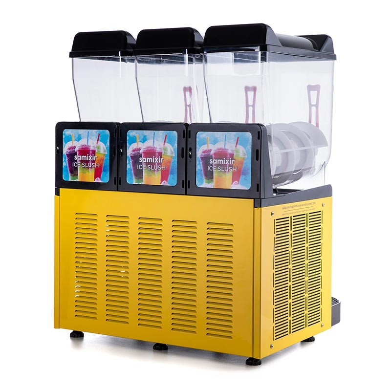 Samixir SLUSH36 Ice Slush Triple Milkshake Meyve Suyu Dispenseri, 12+12+12 L
