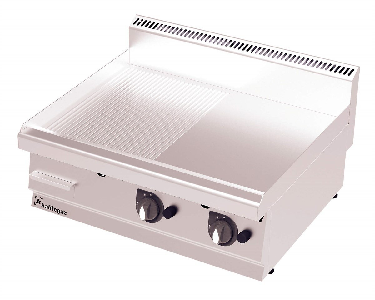 Kalitegaz Gazlı Pleyt Izgara Yarı Oluklu Yarı Düz Yüzey 80x70x29 cm Ce Belgeli GS8070G