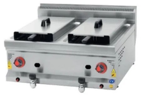 CSA Gazlı 8+8 Litre Set Üstü Fritöz 60x60x30 cm