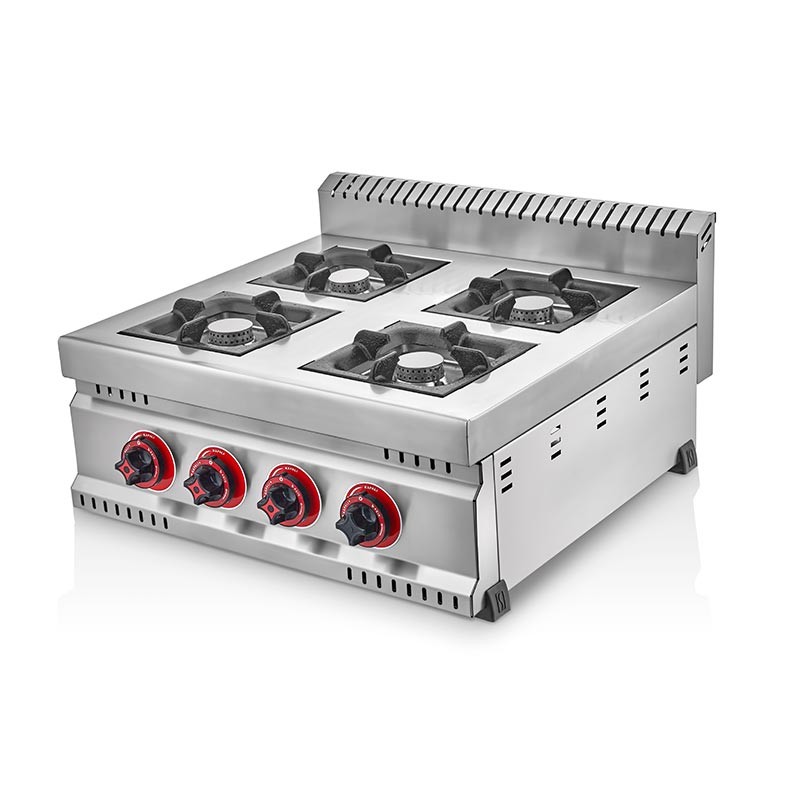 SilverInox Set Üstü 4 Yanışlı Profesyonel Ocak, 55x60x15.5 cm