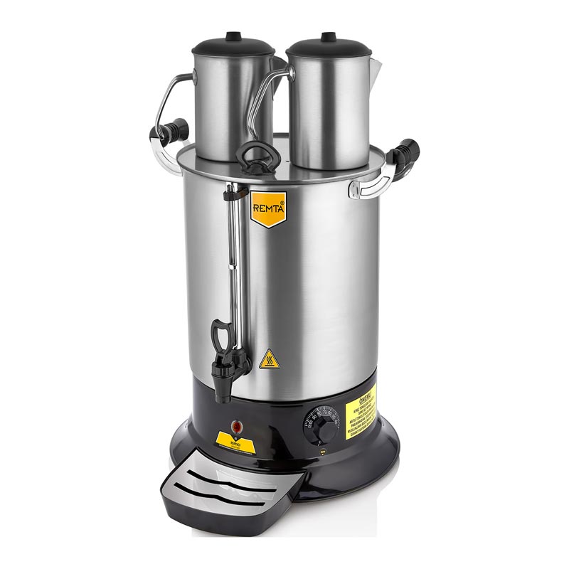 Remta Platin Model Çift Demlikli Çay Makinesi, 17 L