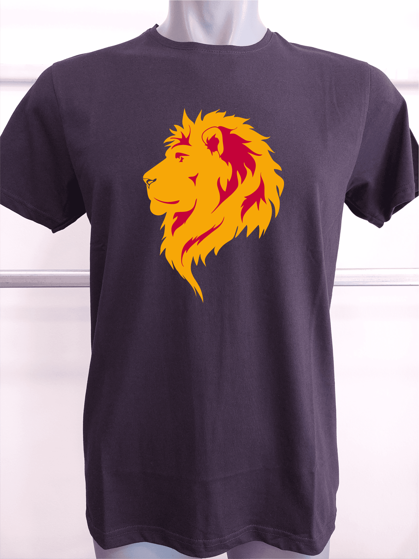 BASKILI T-SHIRT - ASLAN - Siyah