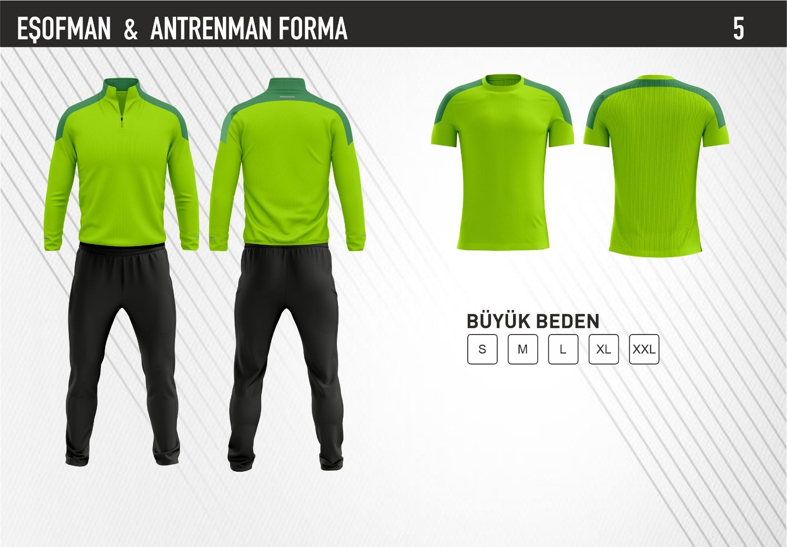 ELT PREMIUM ANTRENMAN EŞOFMAN & T-SHIRT TK - neon yeşil