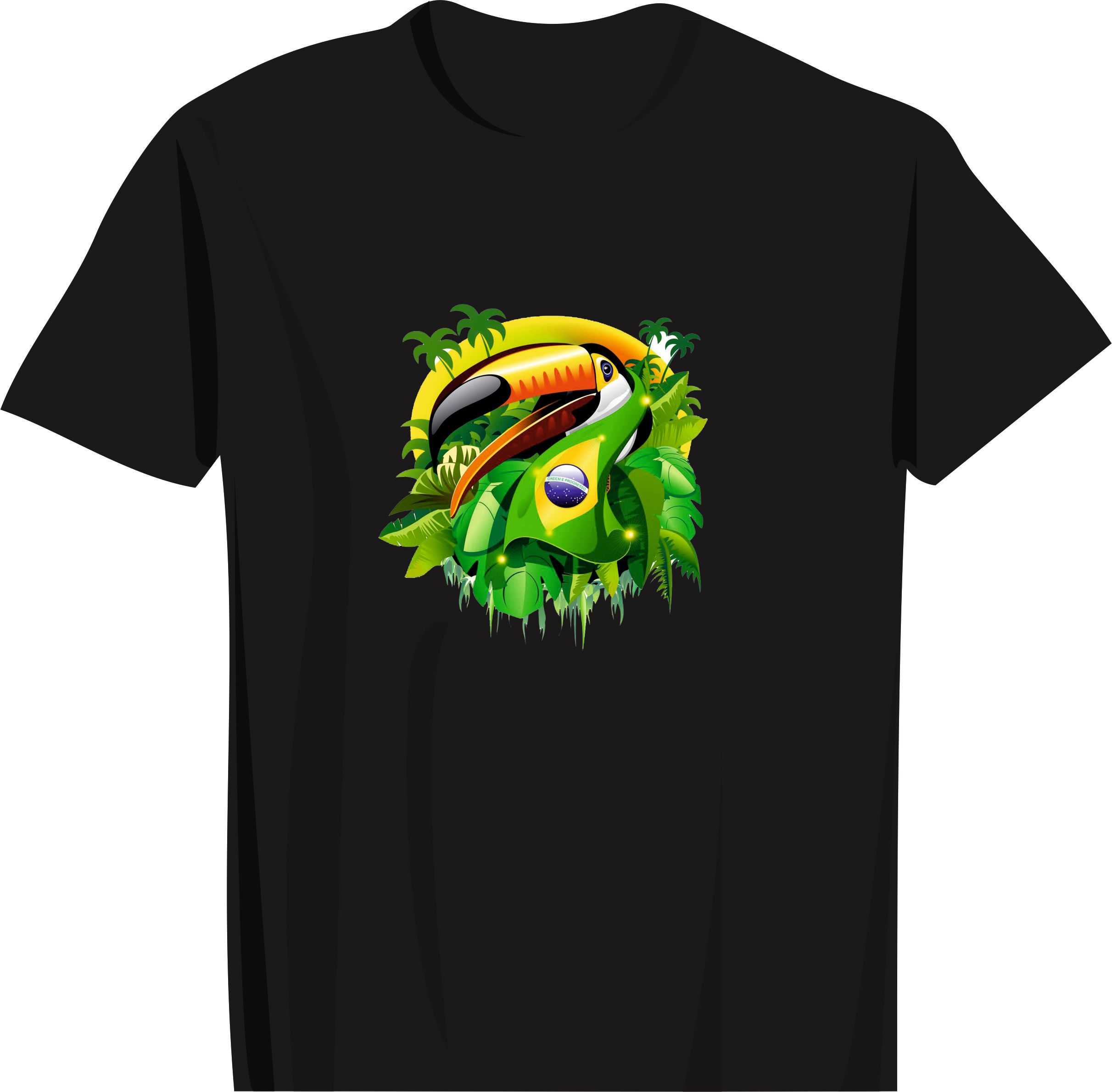 BASKILI T-SHIRT - BRASIL-Brezilya - Siyah