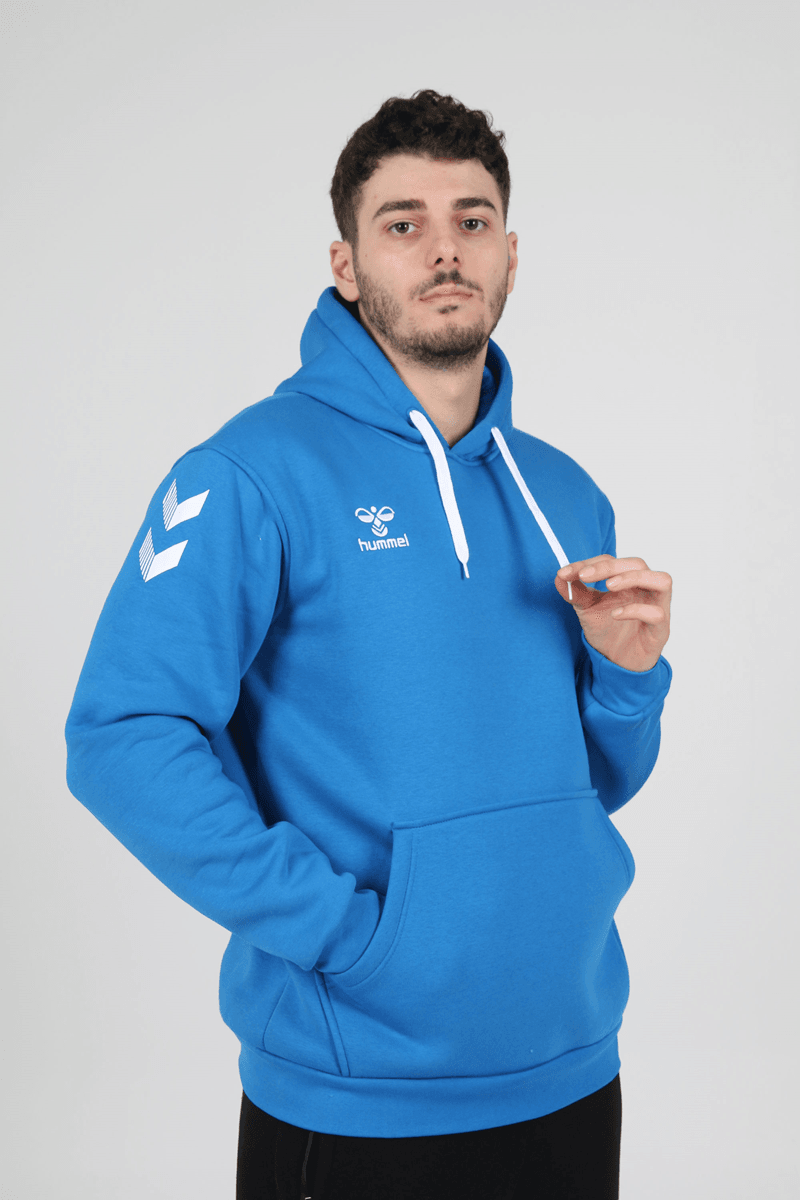 Hummel Armin Pamuklu Hoodie - Sax mavi