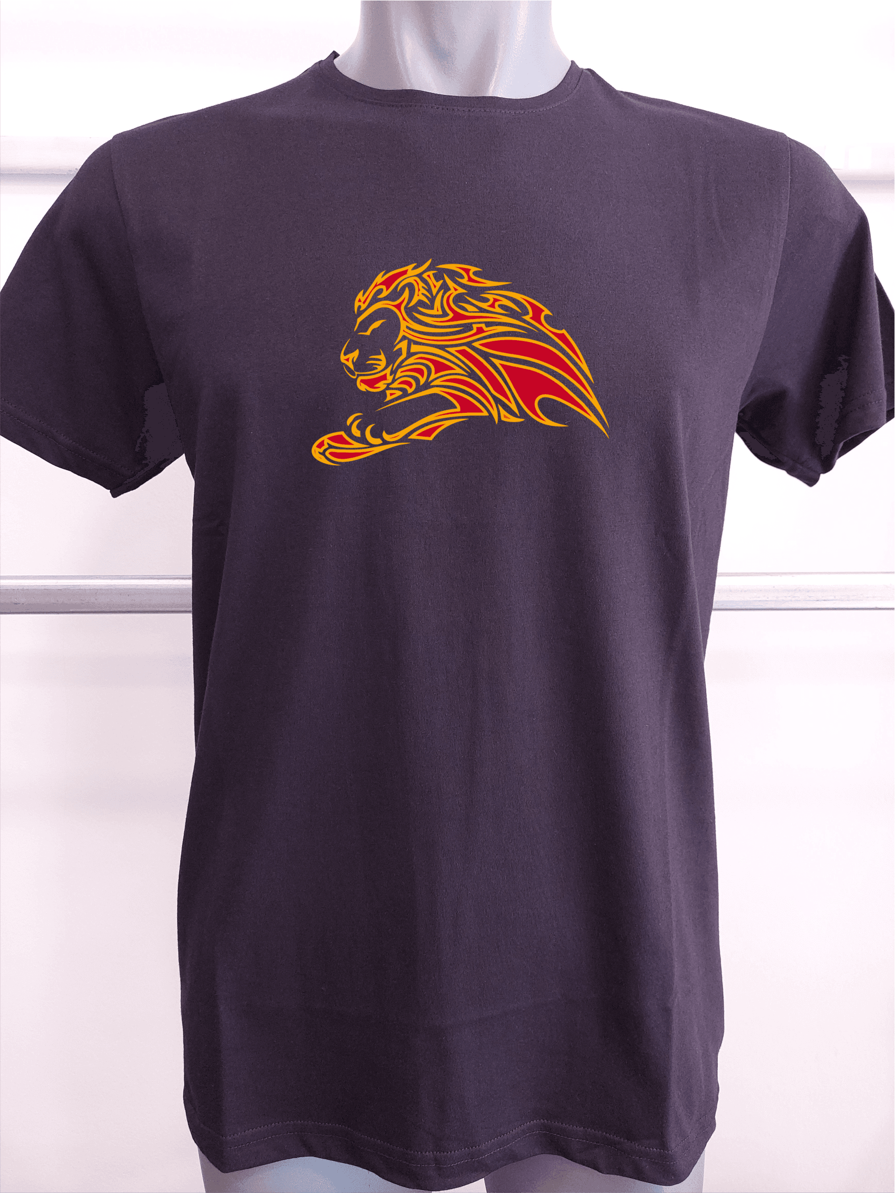 BASKILI T-SHIRT - ASLAN - Siyah