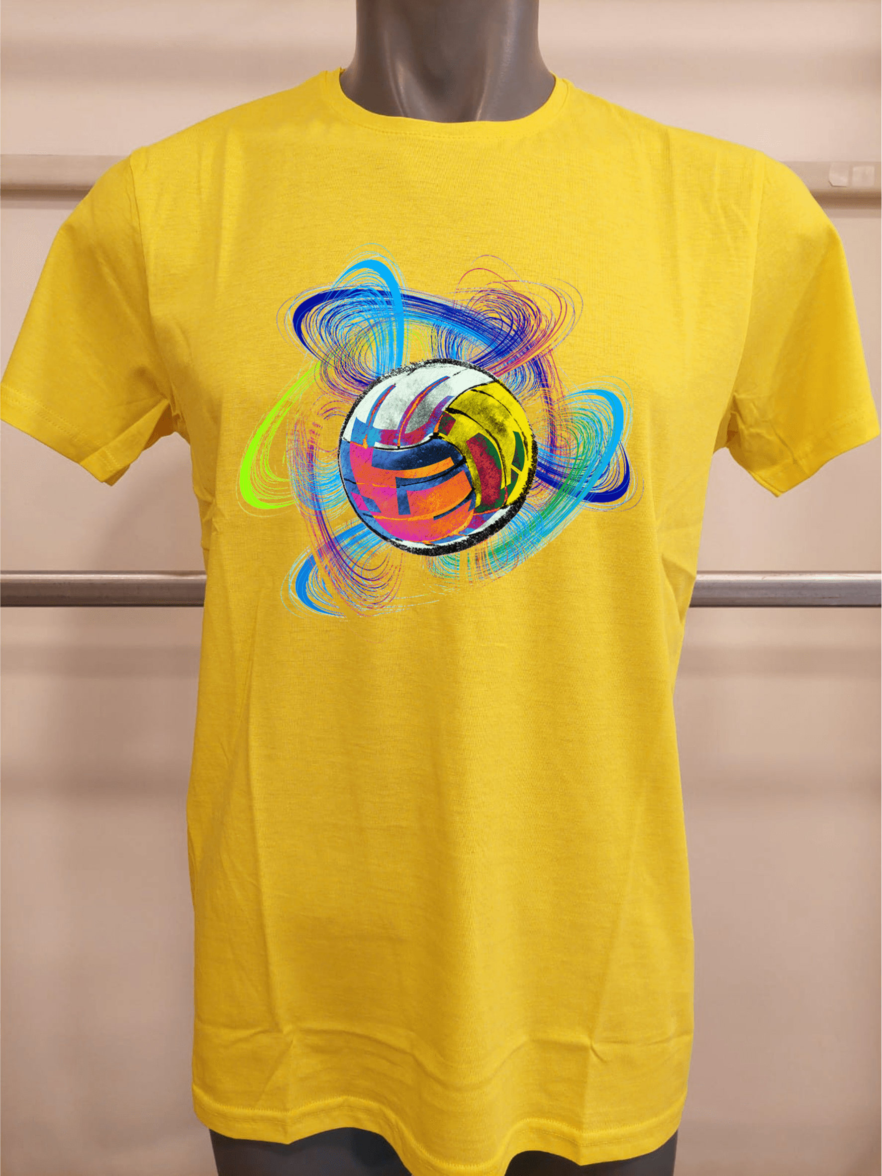 BASKILI T-SHIRT- VOLEYBOL - Sarı