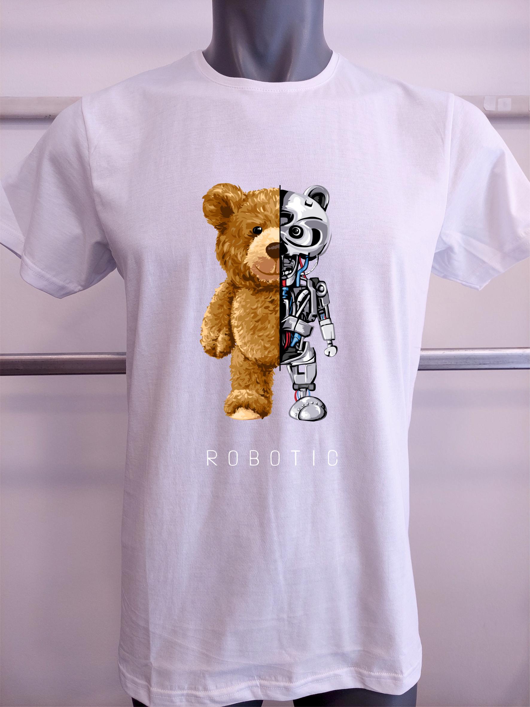 BASKILI T-SHIRT - Beyaz