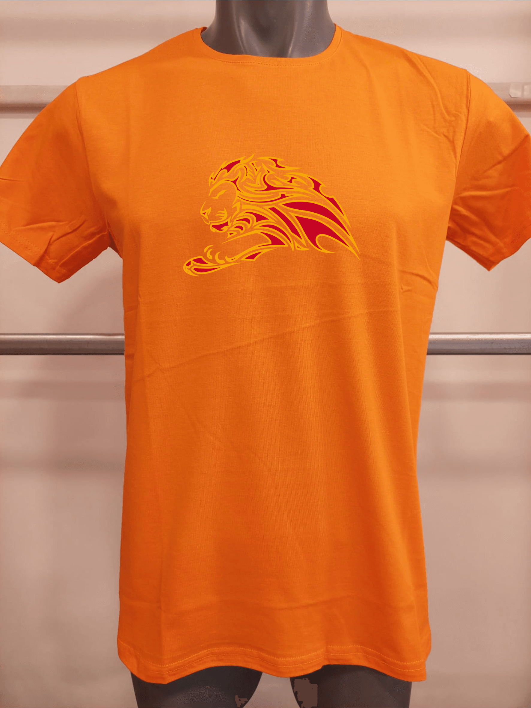 BASKILI T-SHIRT - ASLAN - Turuncu