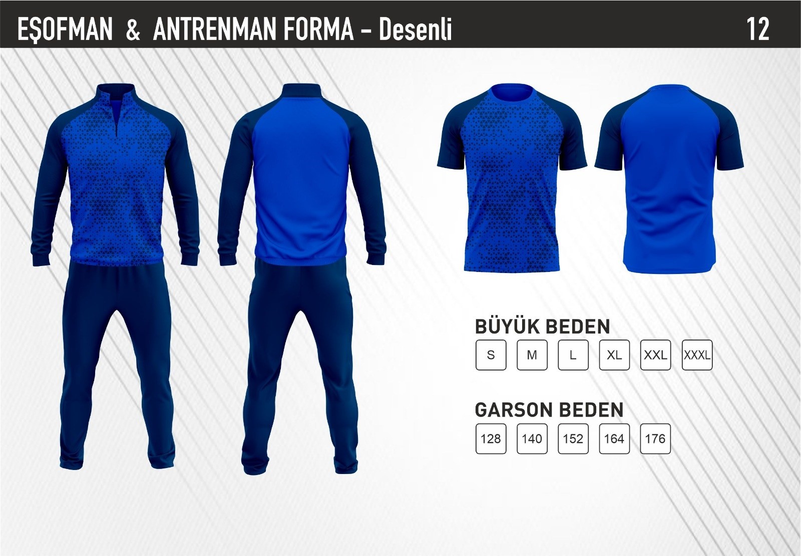 ELT PREMIUM ANTRENMAN EŞOFMAN TAKIMI & ANT. T-SHIRT TK - Sax mavi