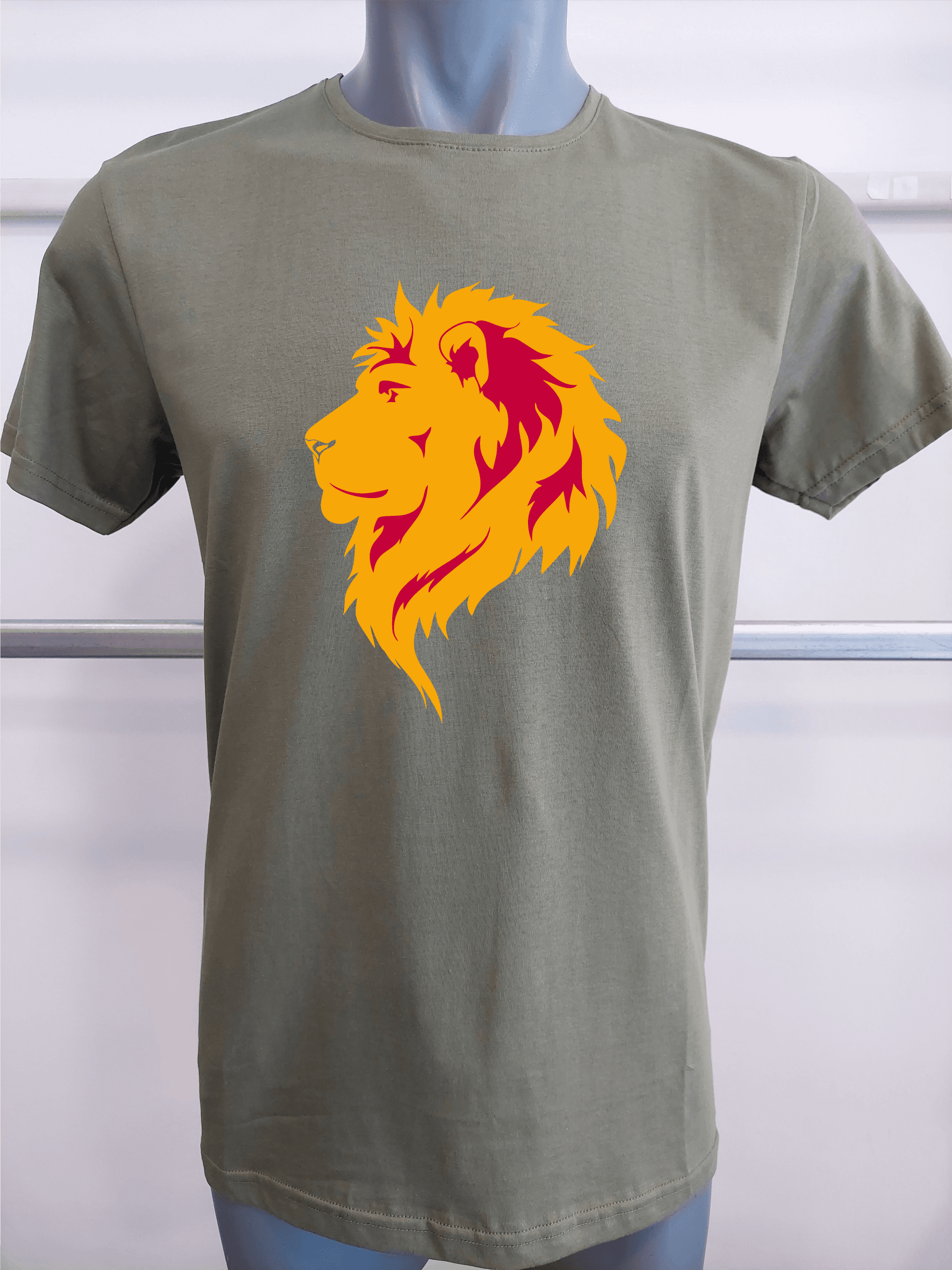 BASKILI T-SHIRT - ASLAN - haki