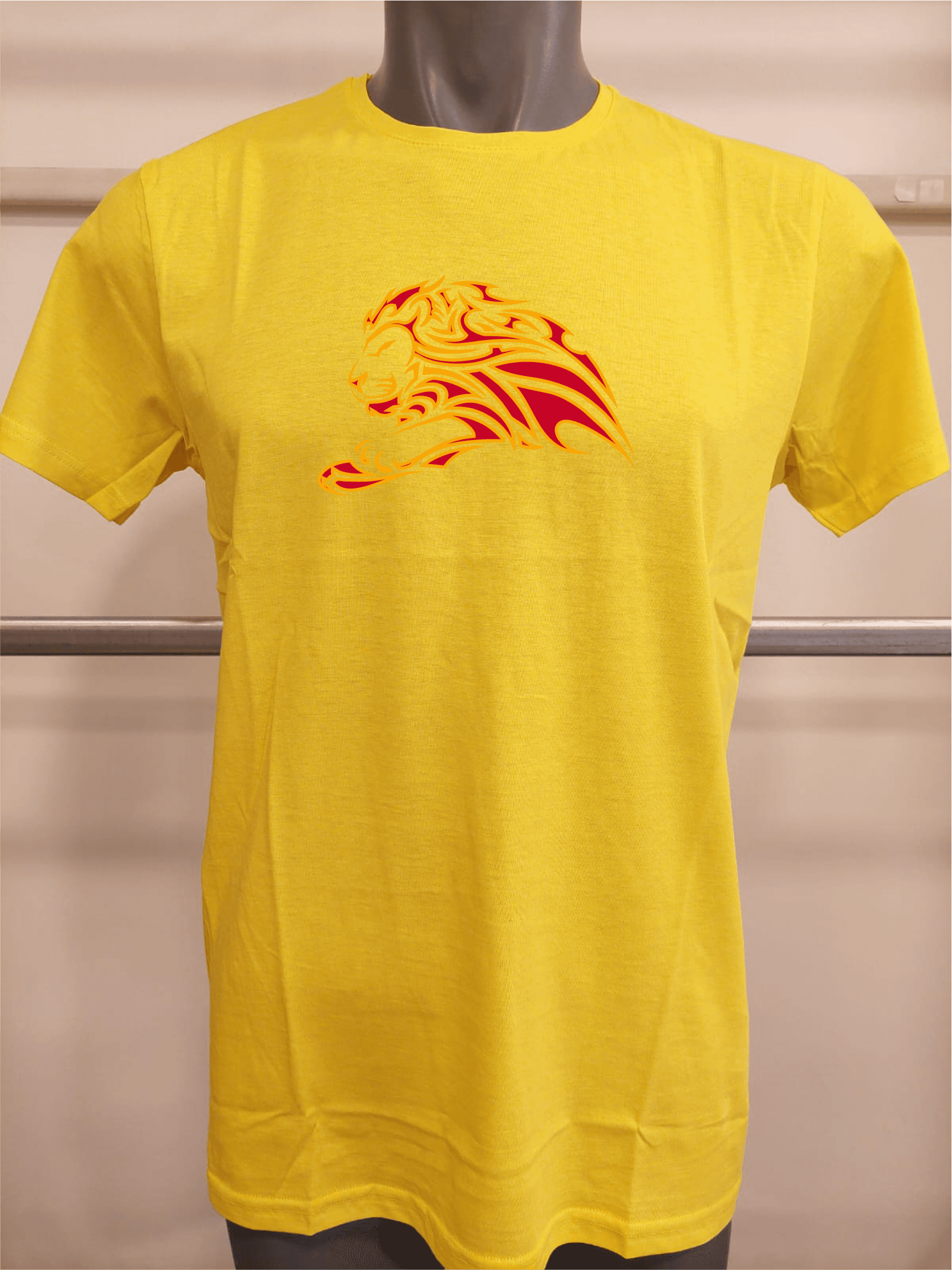 BASKILI T-SHIRT - ASLAN - Sarı
