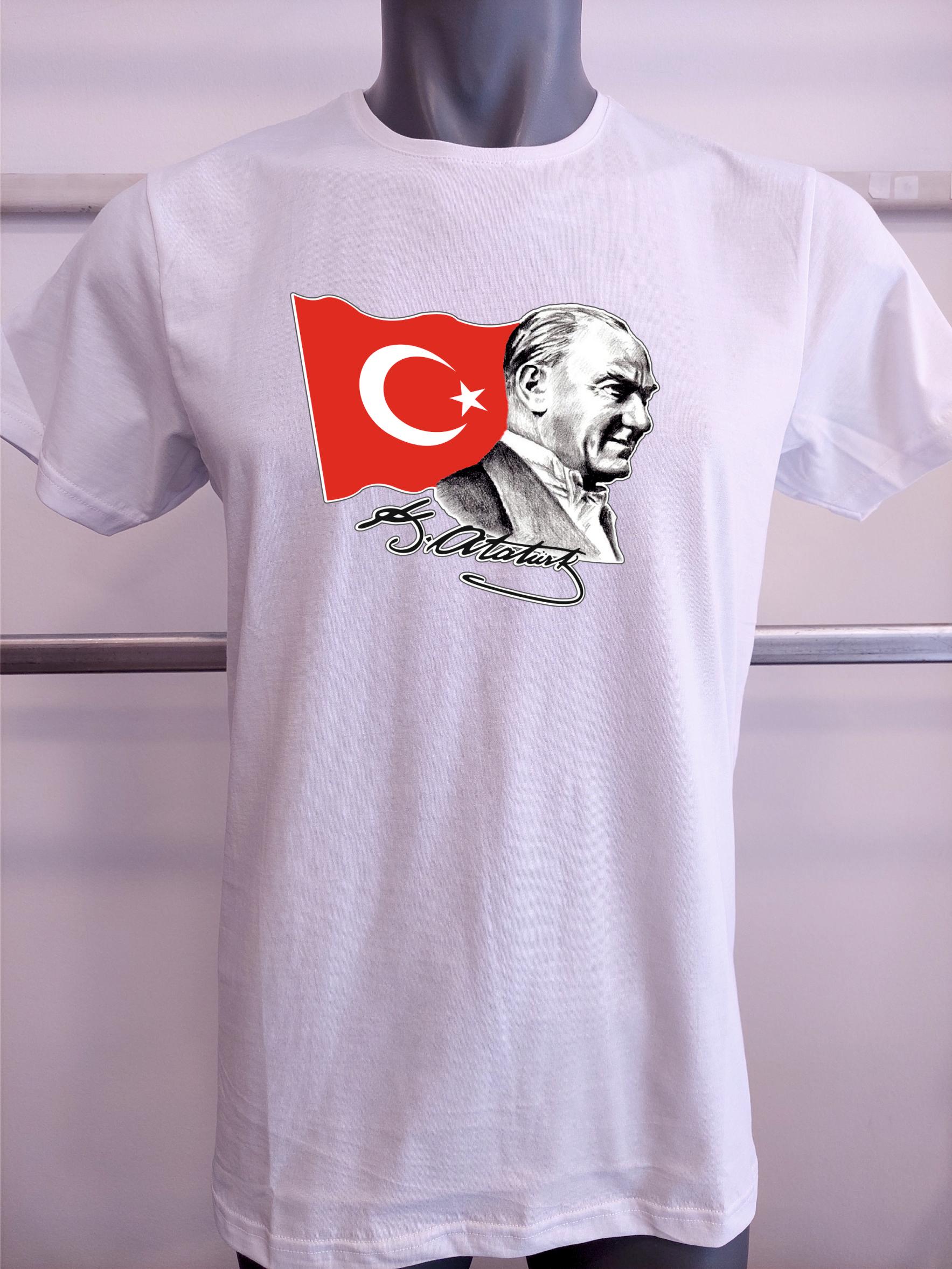 BASKILI T-SHIRT- ATATÜRK ve BAYRAK