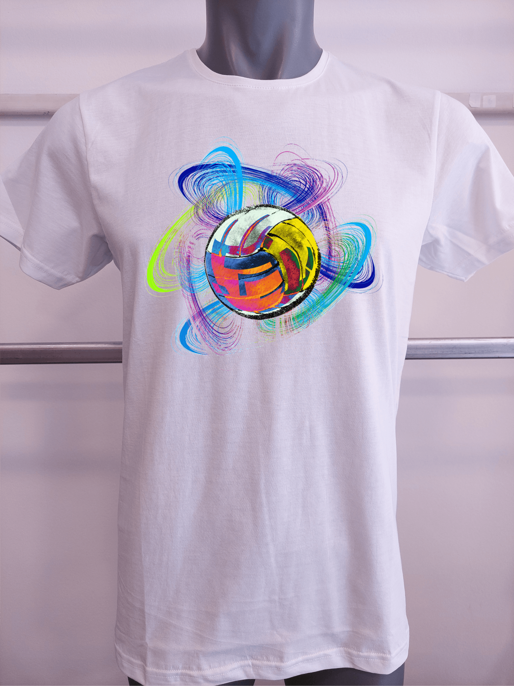 BASKILI T-SHIRT- VOLEYBOL - Beyaz