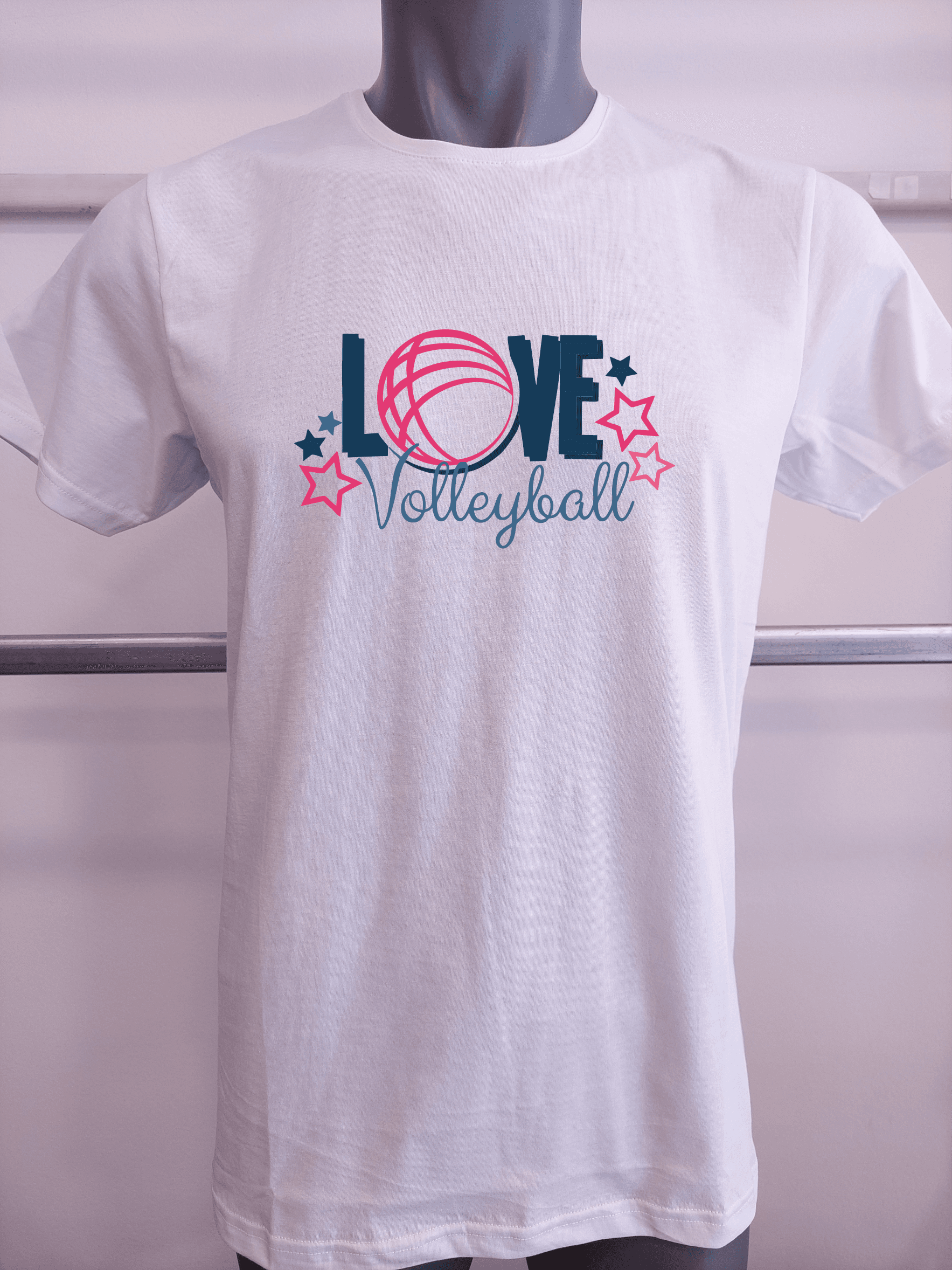 BASKILI T-SHIRT- VOLEYBOL - Beyaz