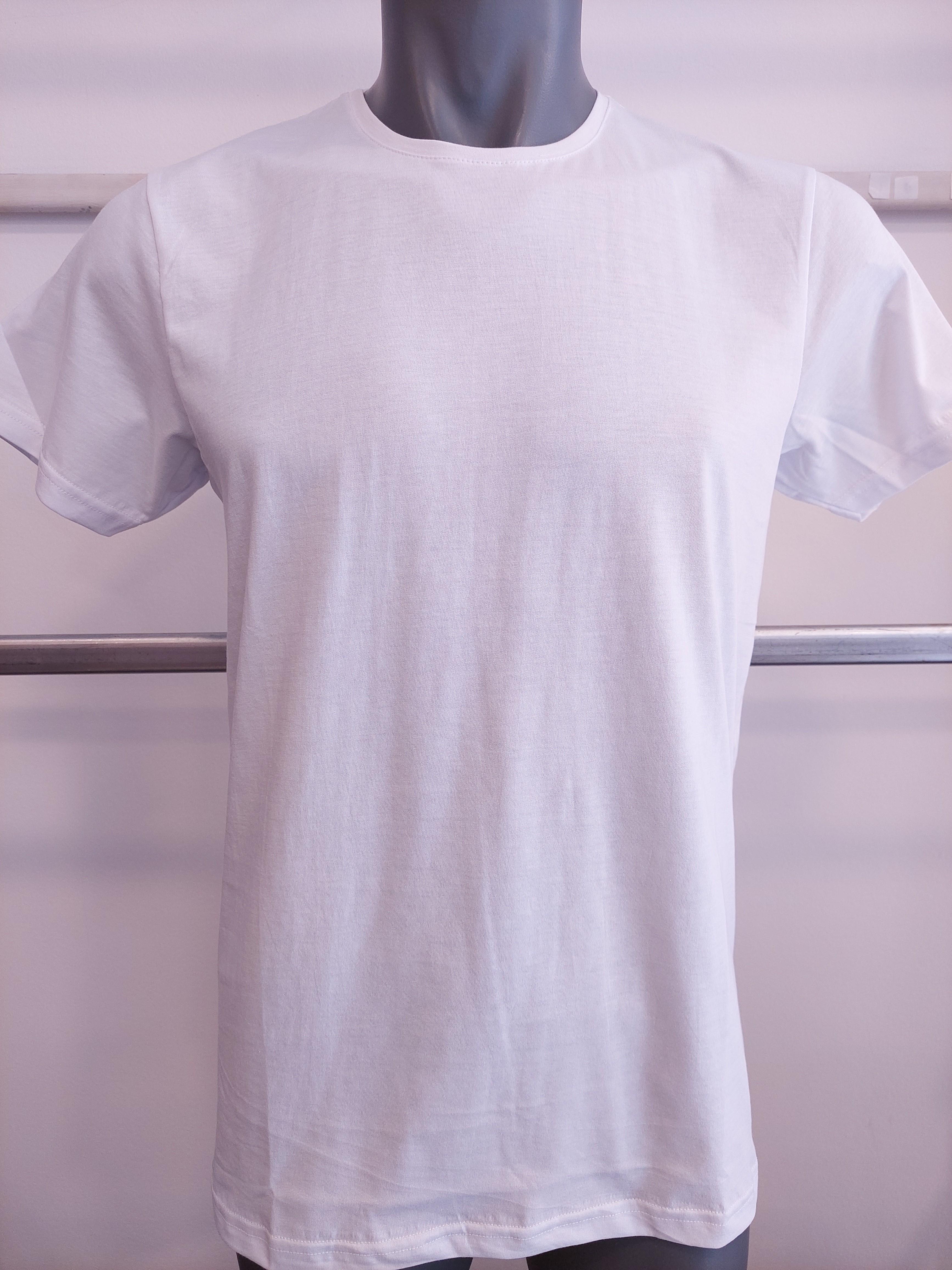SIFIR YAKA PAMUKLU T-SHIRT - Beyaz