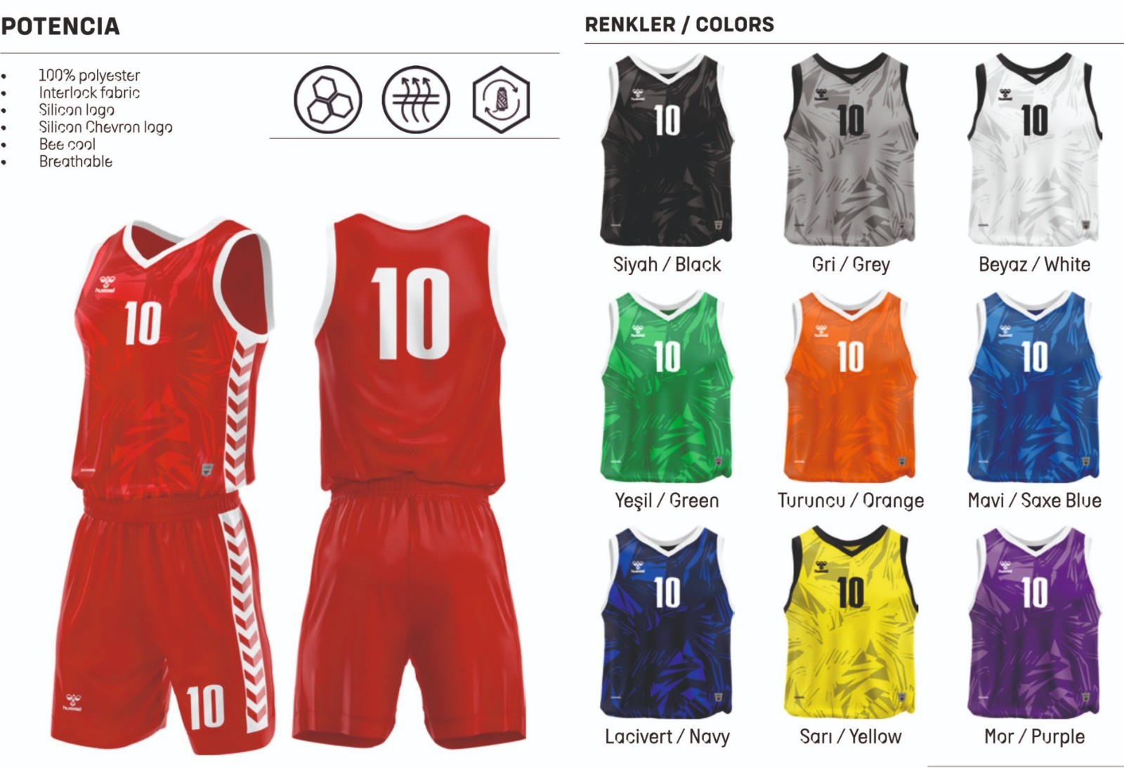 hummel Dijital Basketbol Forması- Potencia