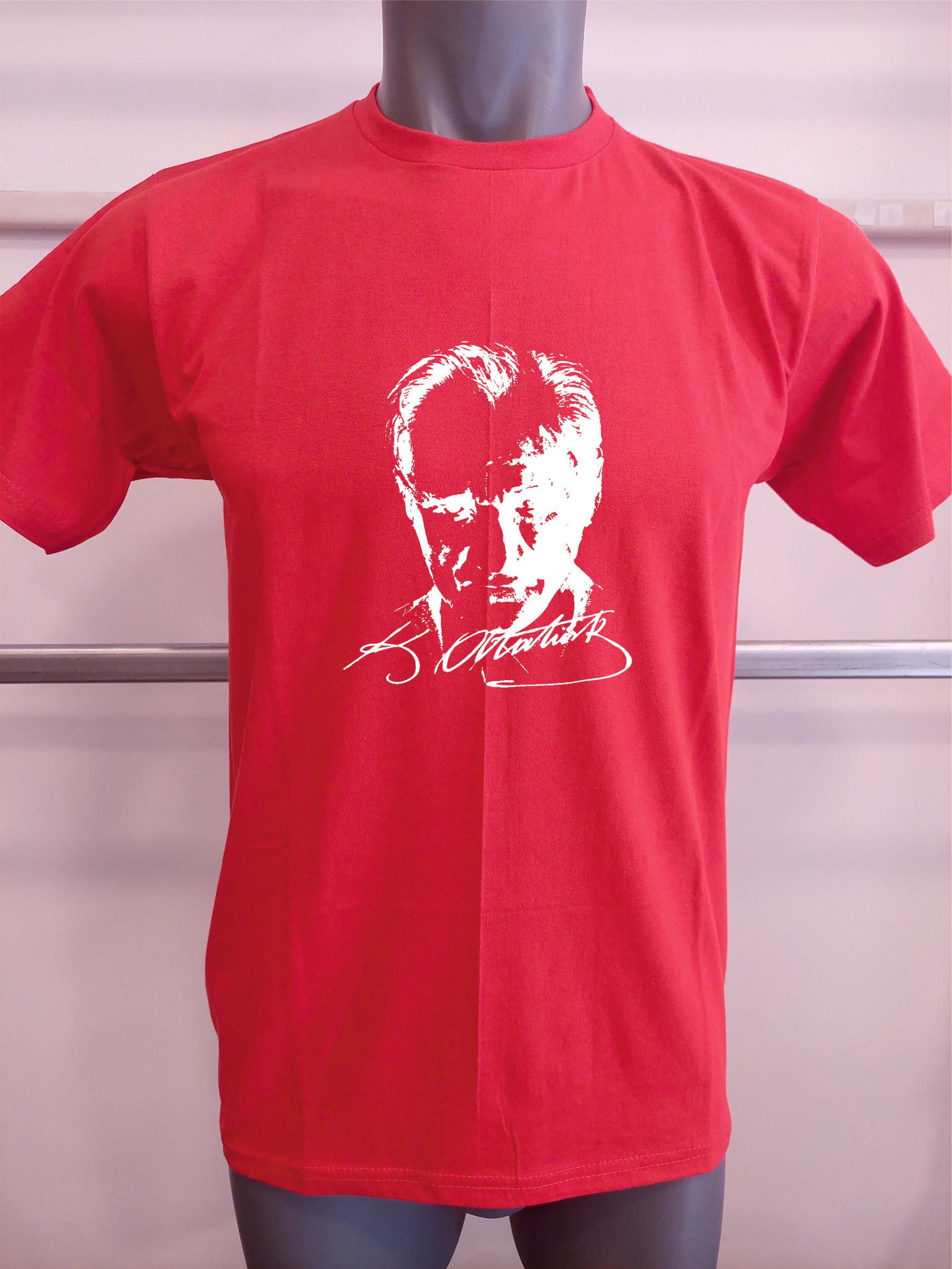 BASKILI T-SHIRT - ATATÜRK - Kırmızı