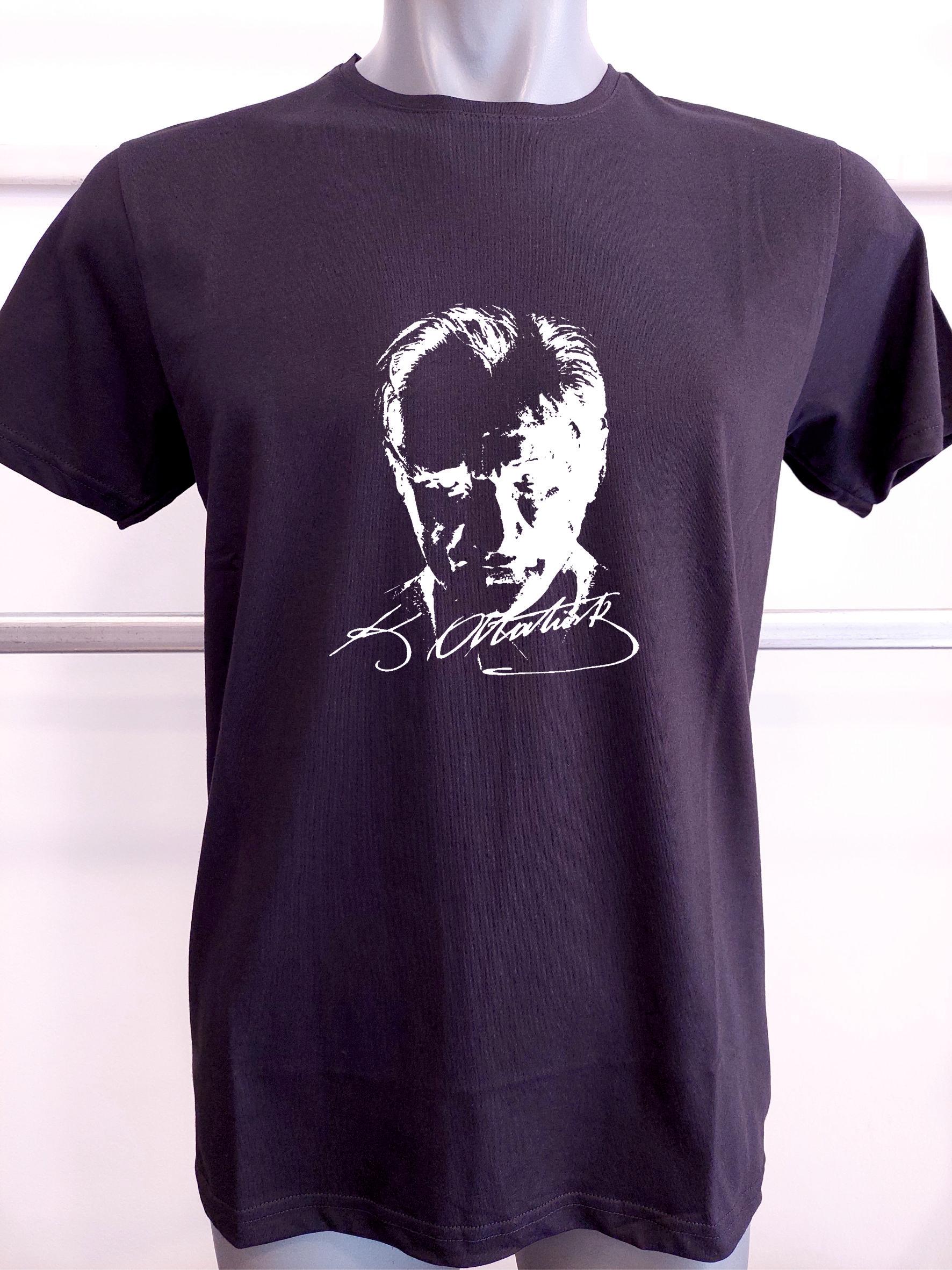BASKILI T-SHIRT-Atatürk - Siyah